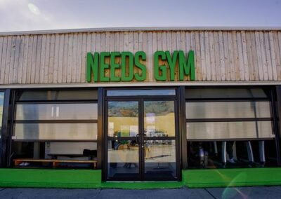 Needs Gym outside sign and windows